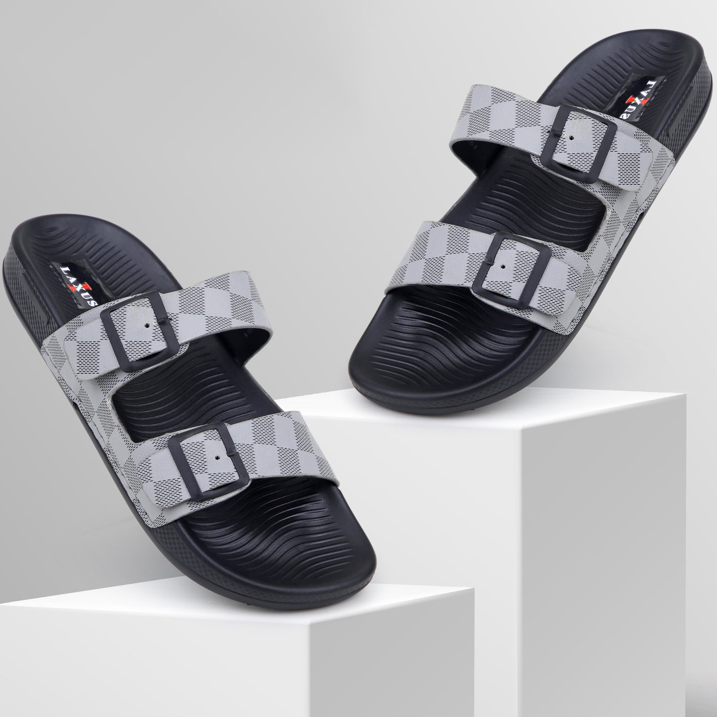 Laxus Double strap Checkered Slide